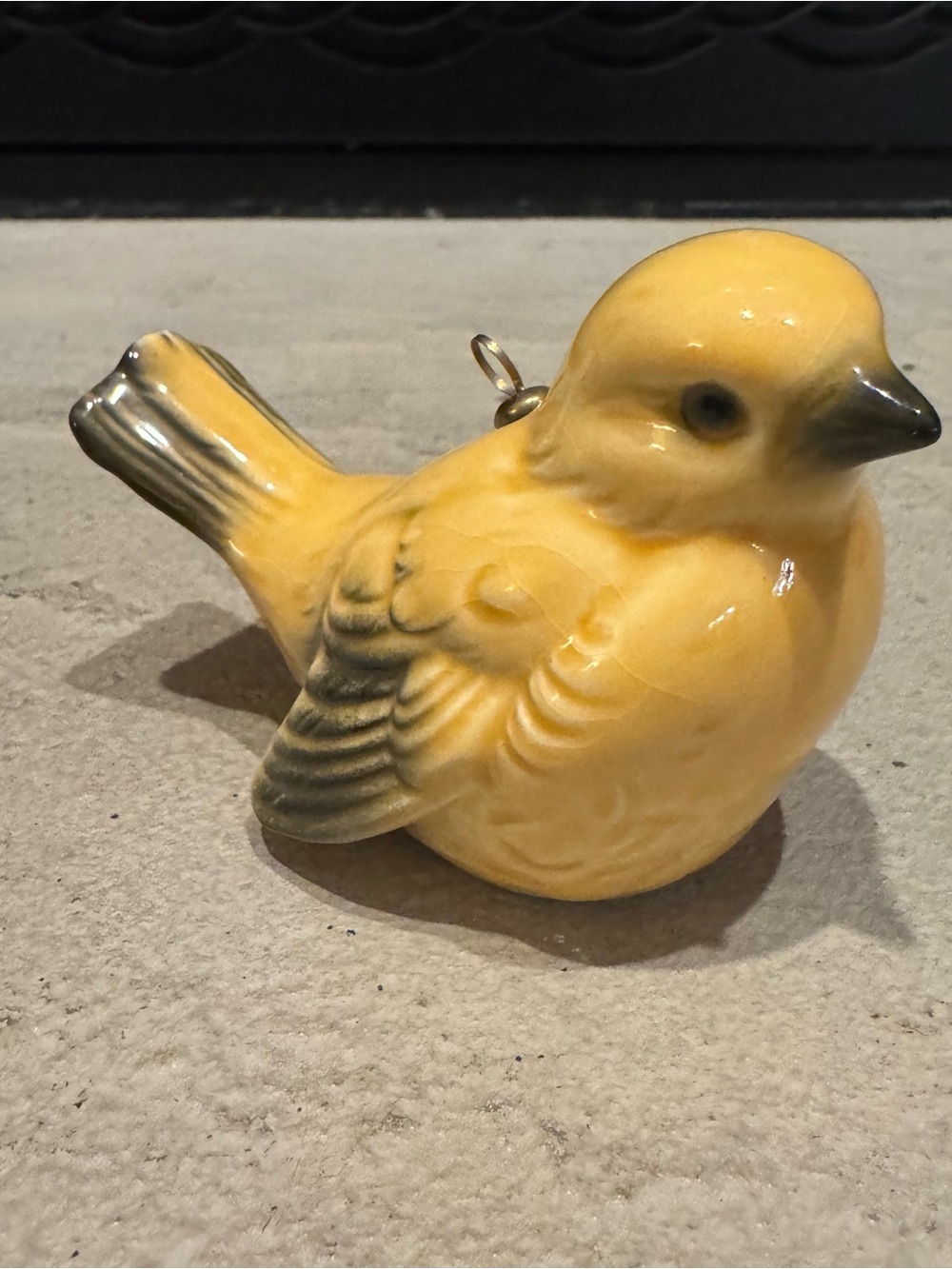 Vintage Ceramic Yellow Bird Figurine - Decorative Pet Bird Accent